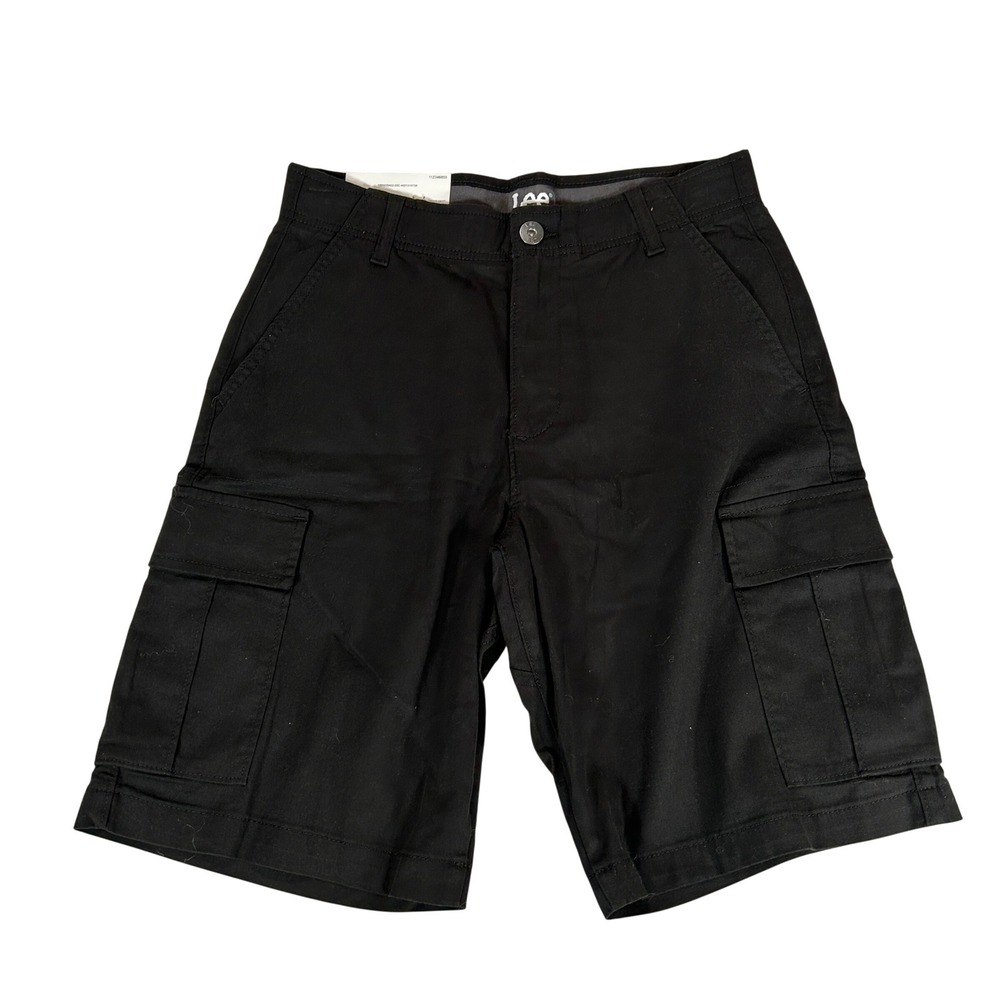 Lee Mens‎ Regular Fit Cargo Shorts Black Stretch Cotton Utility Workwear 32 NEW